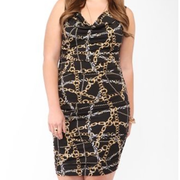 F21 Plus Size Chain Cutout Bodycon Dress C7 - Picture 3 of 6